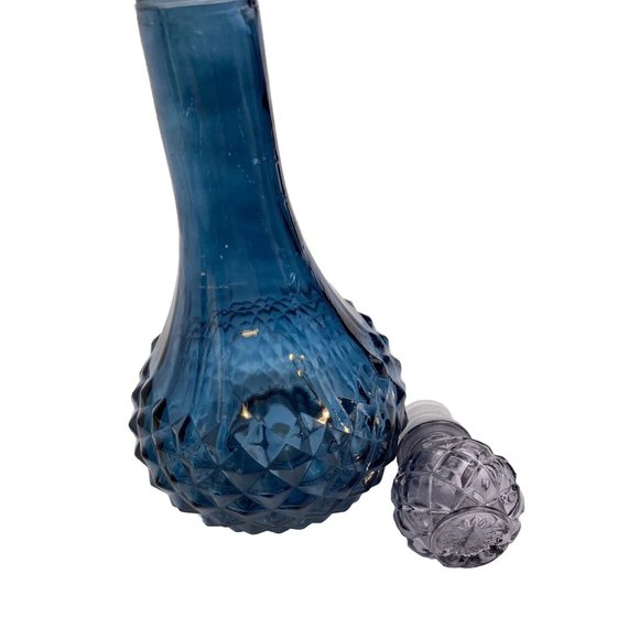 Blue Glass Canister Vase Decor, LED Lights Up Fairy light Crystal Display - Picture 7 of 9